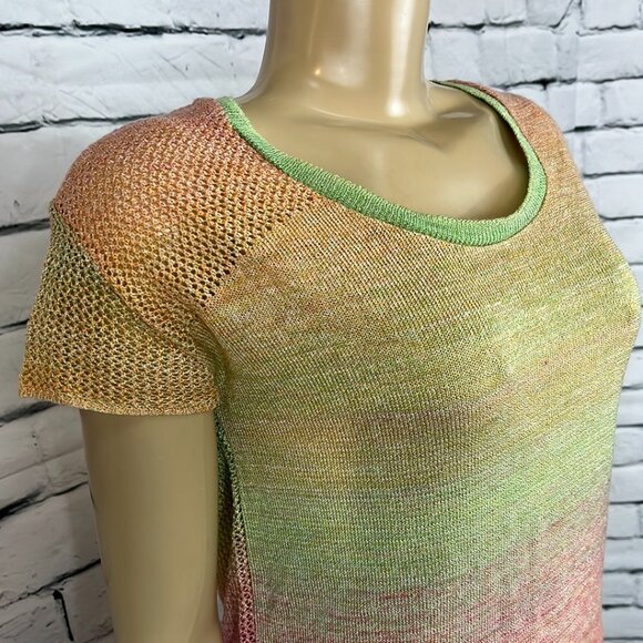 NWT Parkhurst Summer Top Womens Small Crew Neck Short Sleeve - Picture 1 of 9